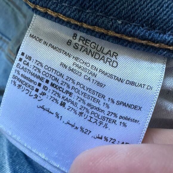 Old Navy Blue Light Wash Mid Rise Straight Women’s Jeans 8 Regular Used - Picture 7 of 12